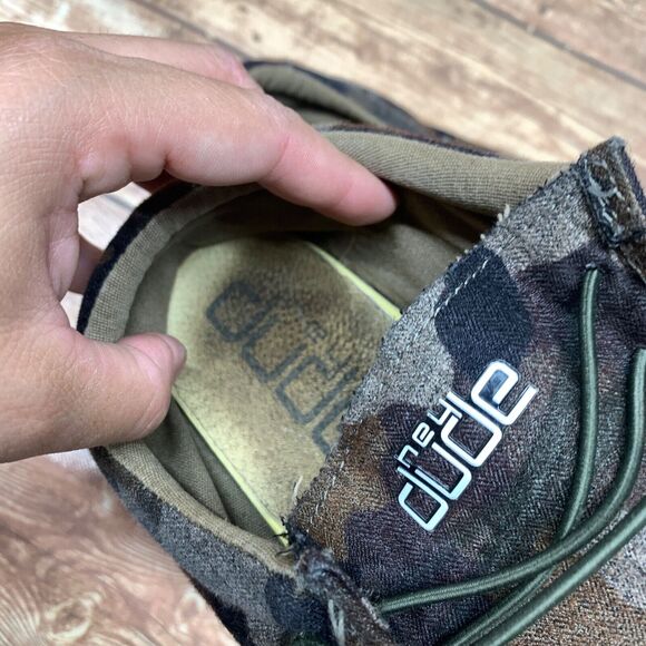 Hey Dude Wally Linen Youth Camo Size Y6 W7 EU 38 Camouflage Slip On - Picture 11 of 15
